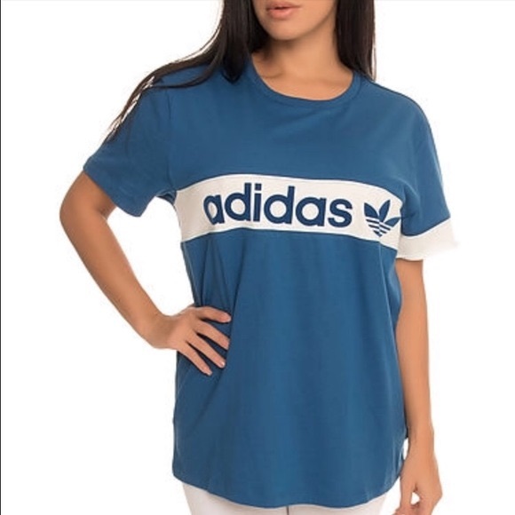Adidas / NY 1986 Blue and White T- Shirt - Picture 1 of 5